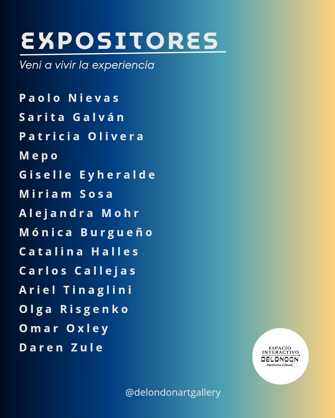 Expositores de la noche de los museos 2025